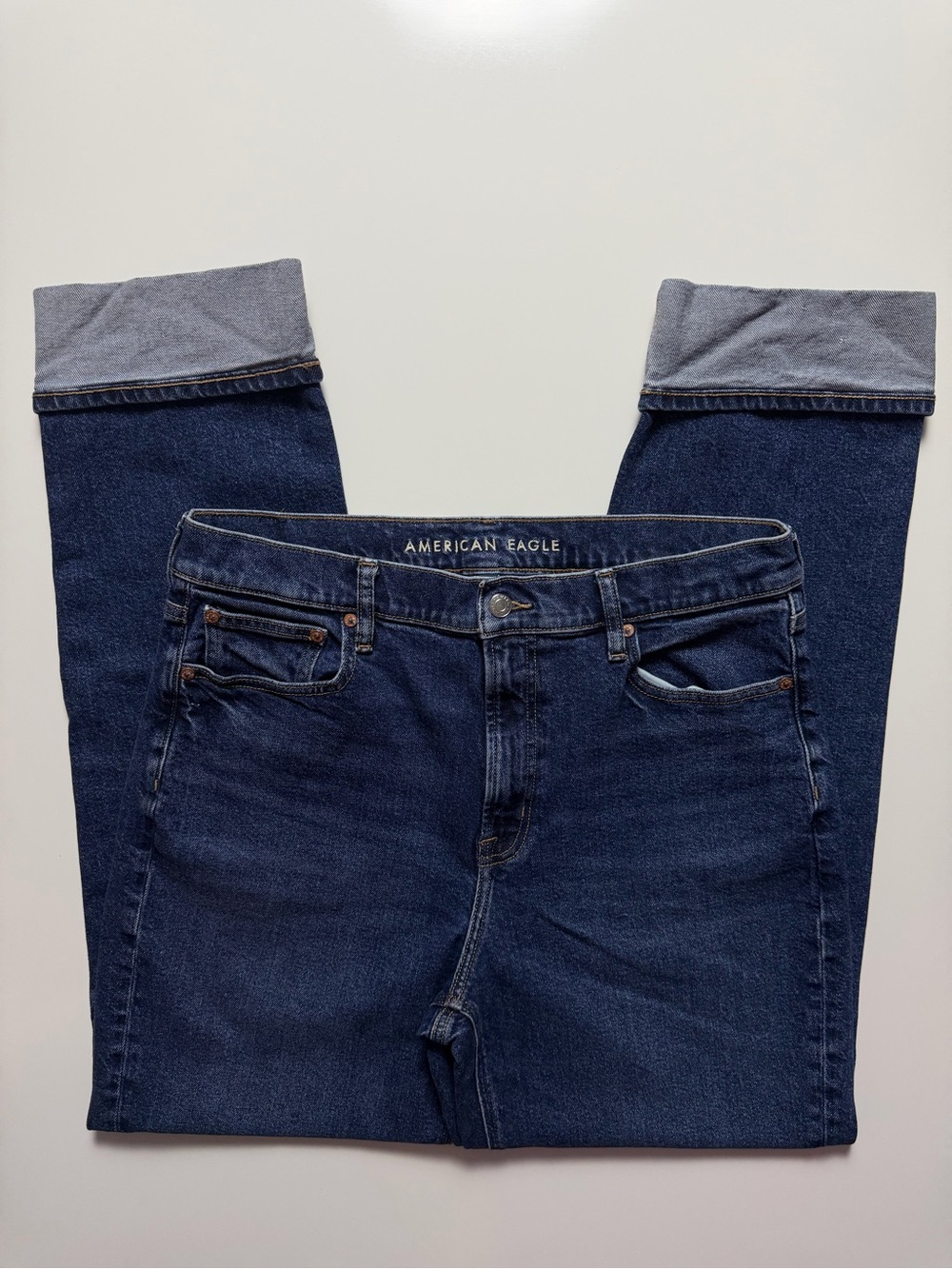 American Eagle Super High Rise Straight Jeans, 14 Long